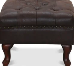 Vivaldi fotpall - Vintage brun + Fläckborttagare för möbler