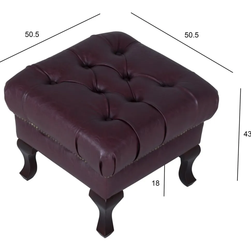 Vivaldino fotpall - Oxblod