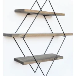 Walter vägghylla 07 - Valnöt/svart