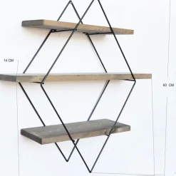 Walter vägghylla 07 - Valnöt/svart