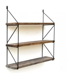 Walter vägghylla 40 - Valnöt/svart