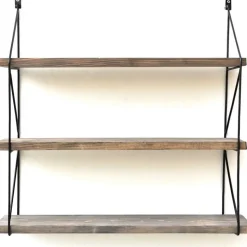 Walter vägghylla 40 - Valnöt/svart