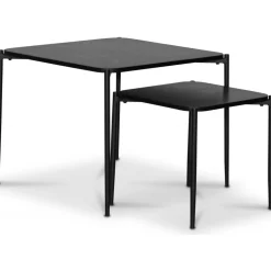 Wayne satsbord 60x60 cm - Svartbetsad ek + Möbeltassar