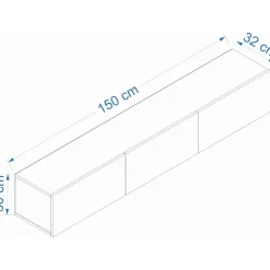 West TV-bänk - Vit/furu
