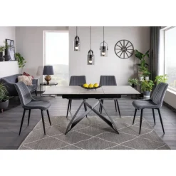 Westin matbord 120-160 cm - Vit/svart