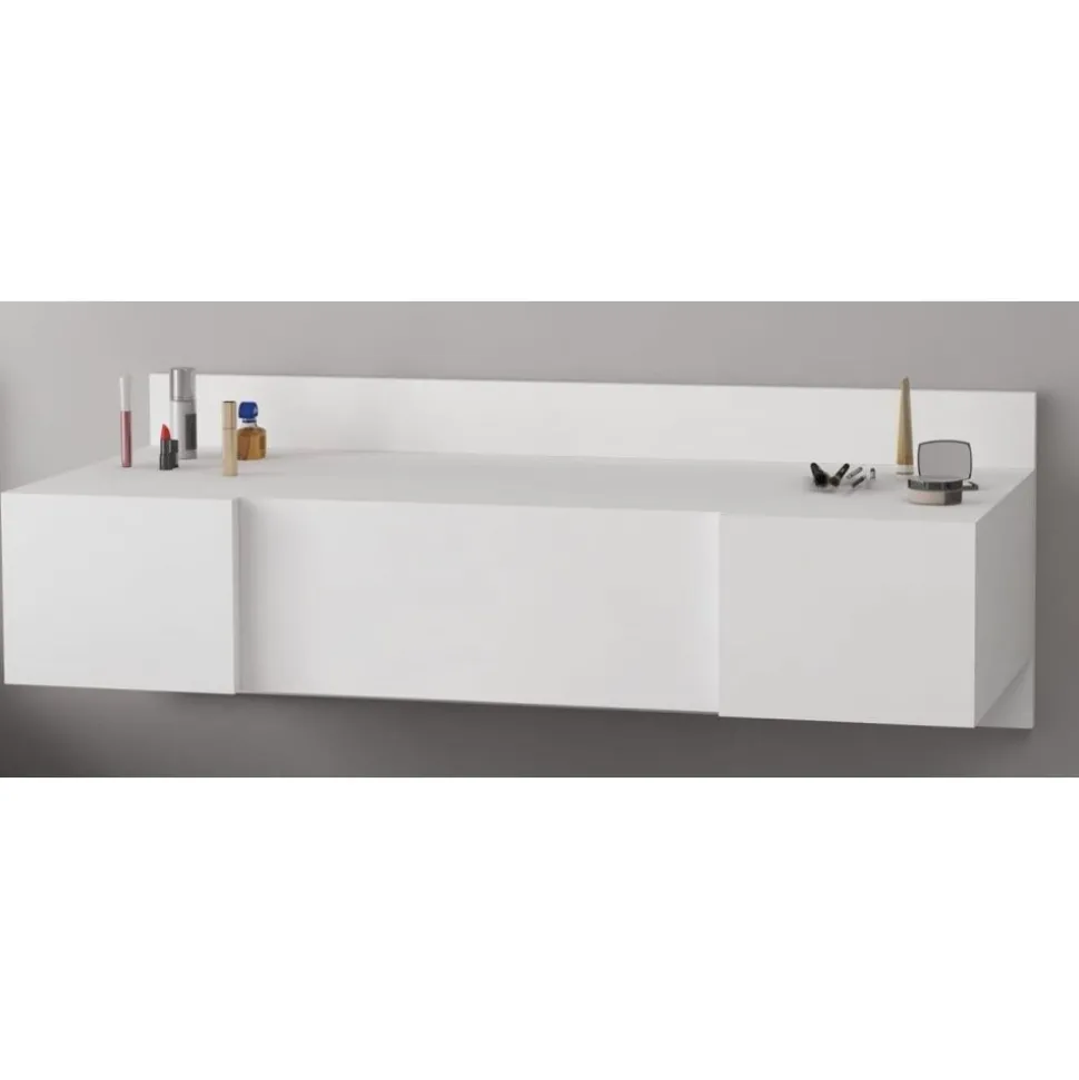 Zakkum sminkbord 100 x 39 cm - Vit + Glas och Kristallrengöring