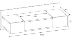 Zakkum sminkbord 100 x 39 cm - Antracit