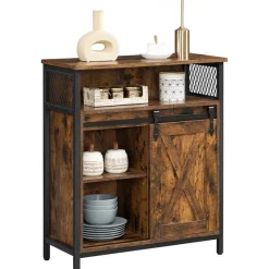 Zeke skåp med förvaringsfack - Brun/svart