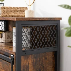 Zeke skåp med förvaringsfack - Brun/svart