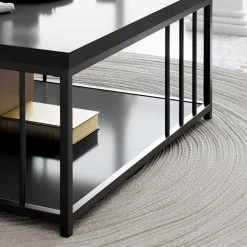 Zenn soffbord 90 x 90 cm - Antracit/svart