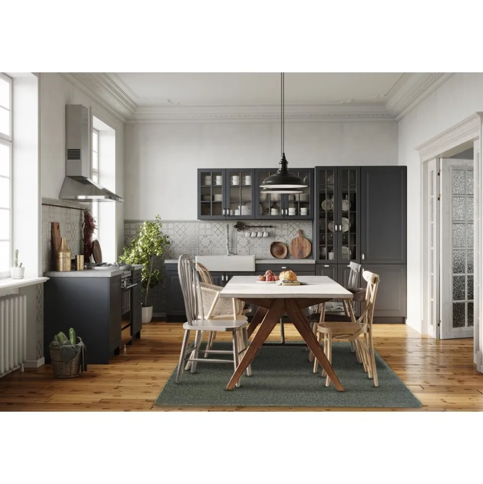 Zeus flatvävd matta Smaragdgrön