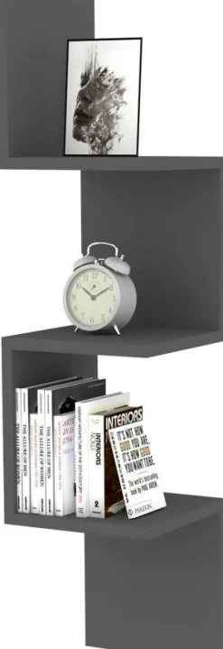 Zikzak vägghylla - Antracit