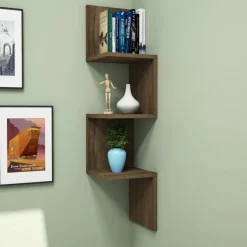 Zikzak vägghylla - Valnöt